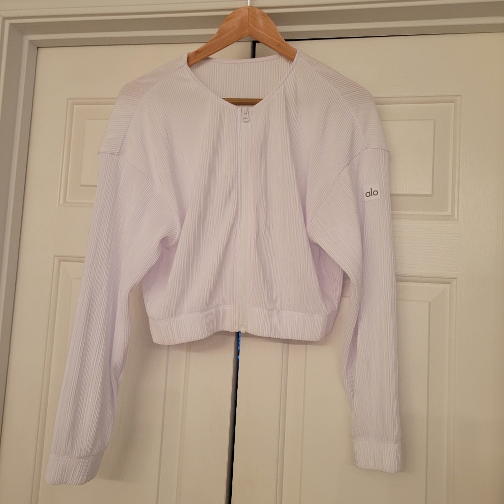 ALO Micro Plisse Jacket White
